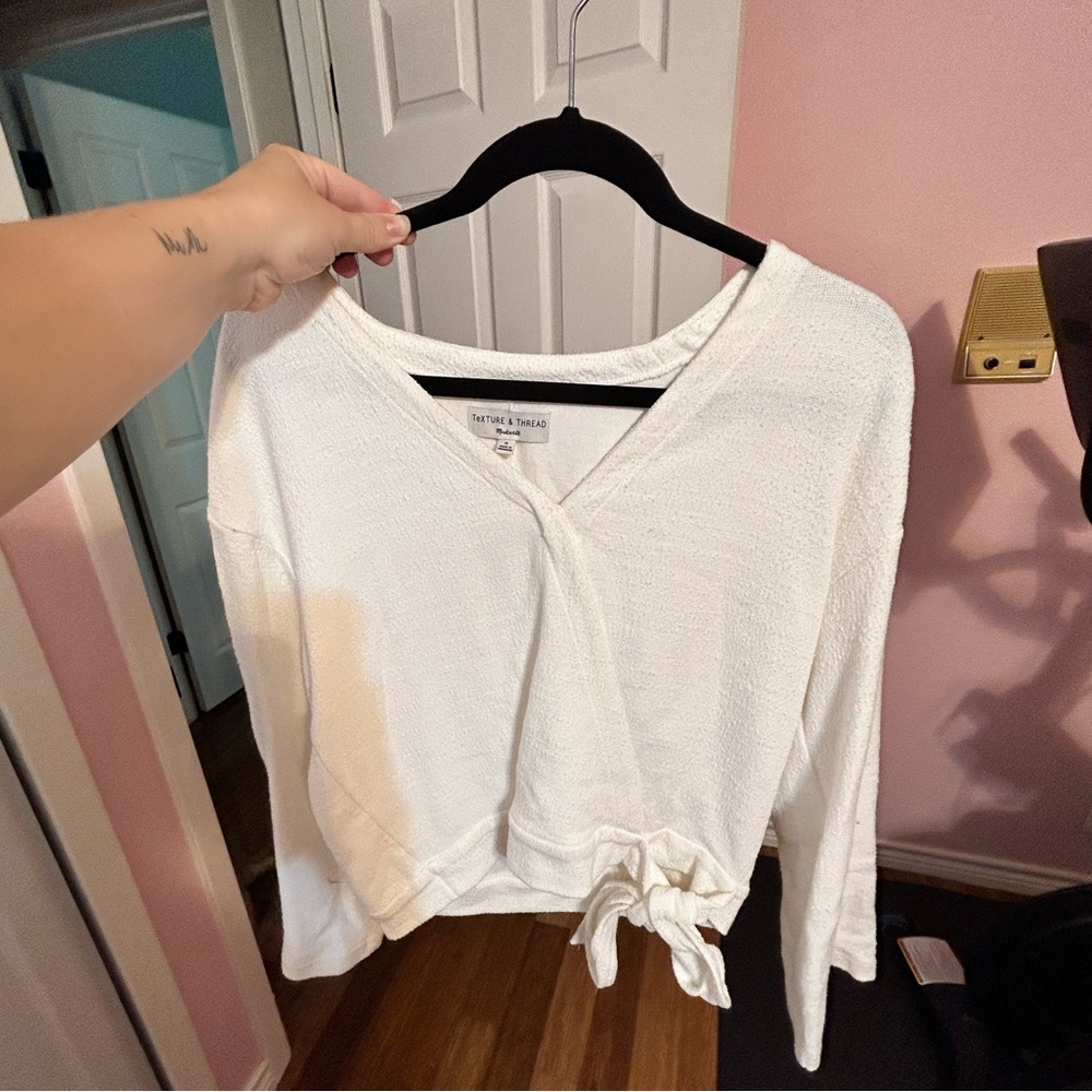 NWT madewell v-neck with tie detail